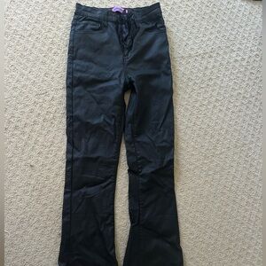 Edikted Black Leather Flare Pants